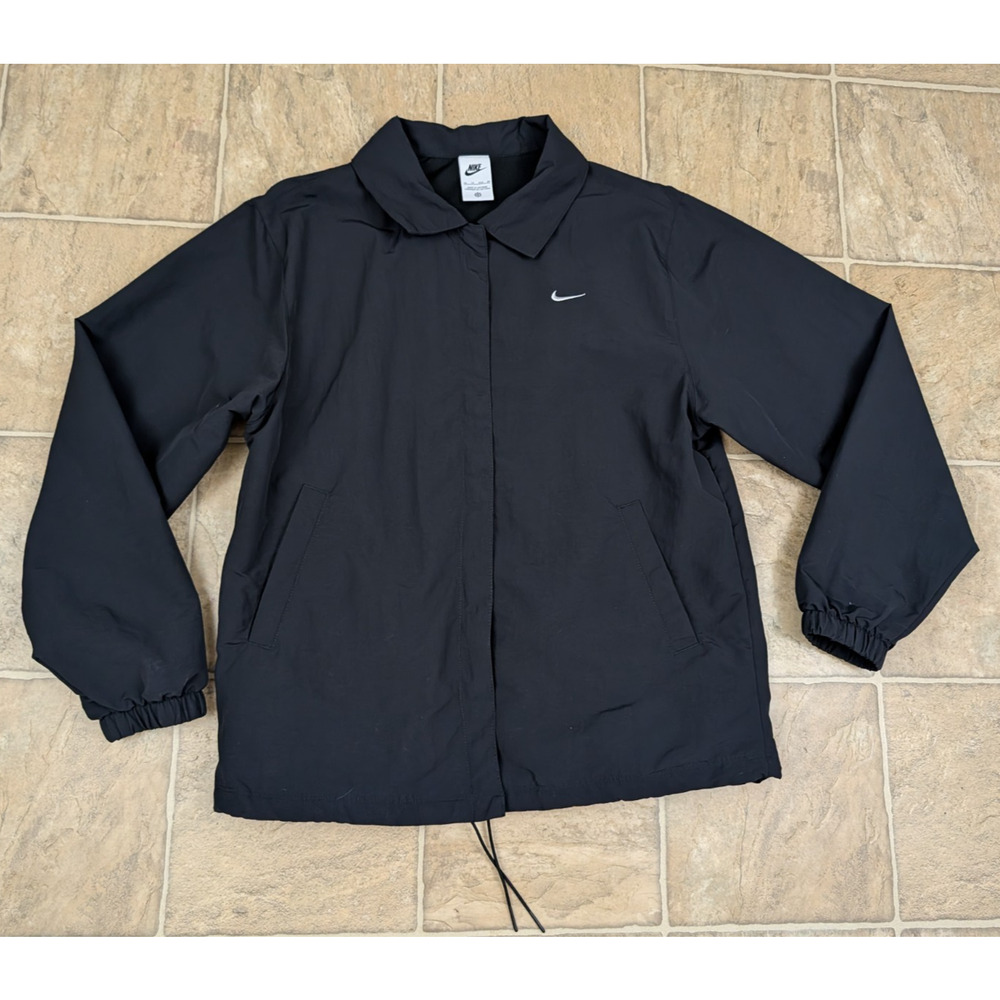 Nike Sportswear sz XS Oversized UV women's Jacket black lightweight snaps 1652